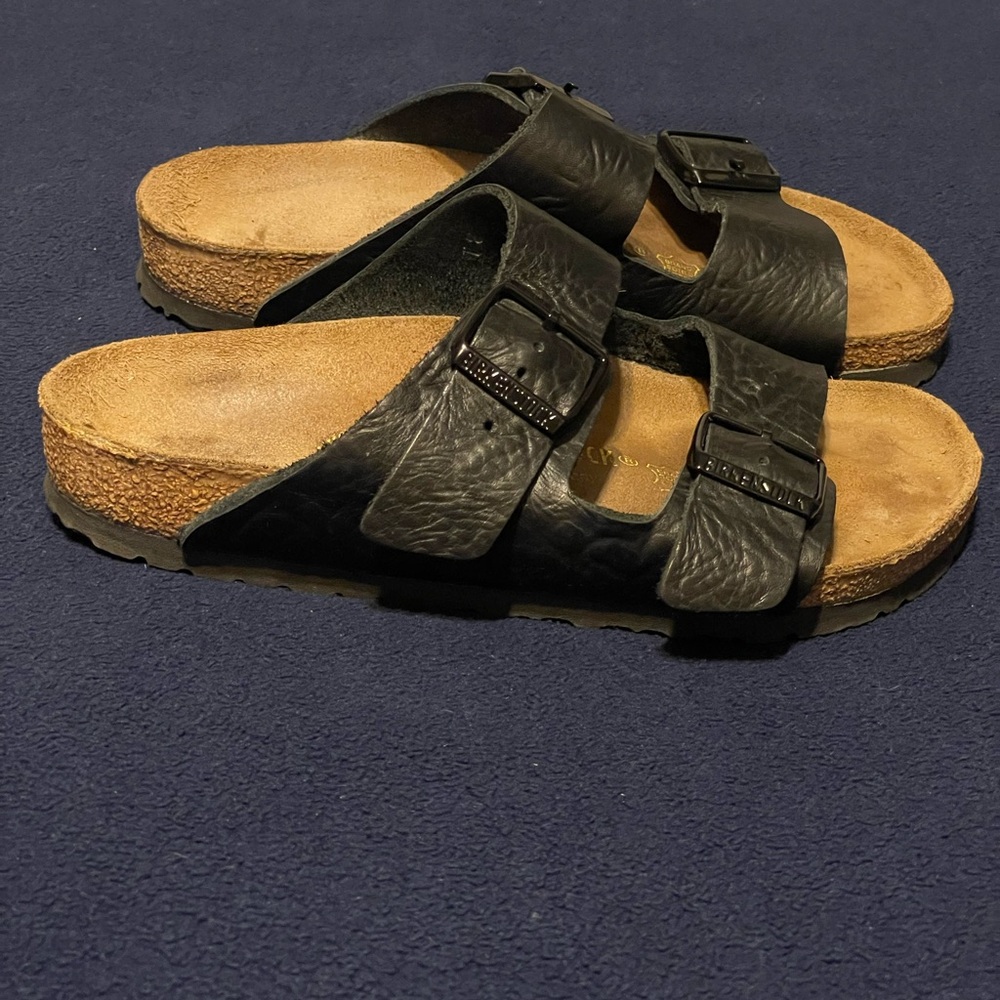 Birkenstock Arizona Leather Sandals Black Women’s Sz EUR 37 240 L6 M4